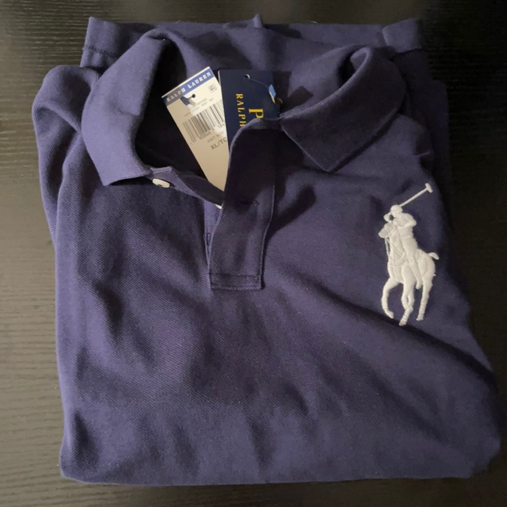 Skinny Fit Navy Ralph Lauren Polo Shirt Brand New